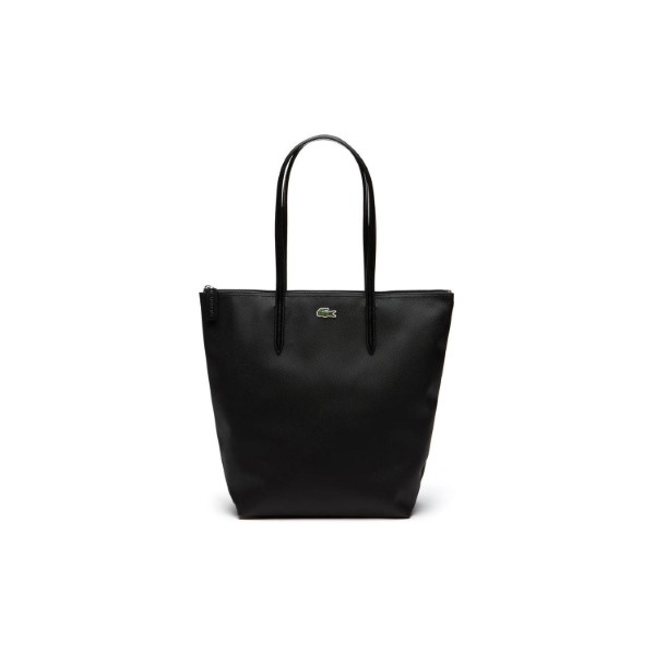 LACOSTE-Women s L.12.12 Concept Vertical Zip Tote Bag (BLACK)