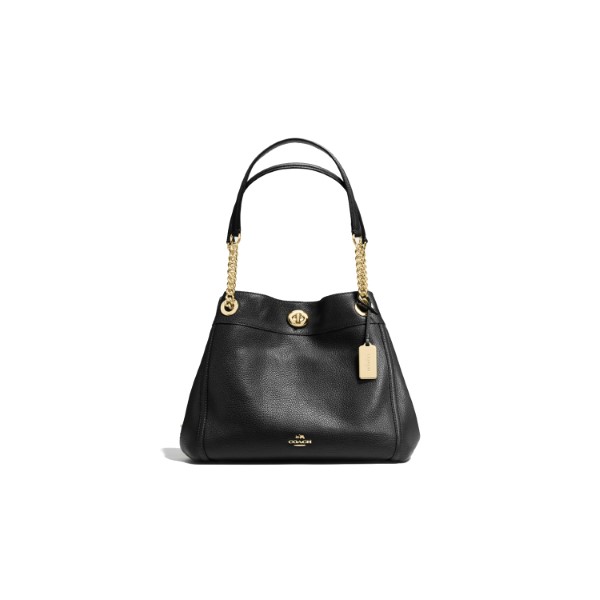 COACH-TURNLOCK EDIE SHOULDER BAG IN POLISHED PEBBLE LEATHER