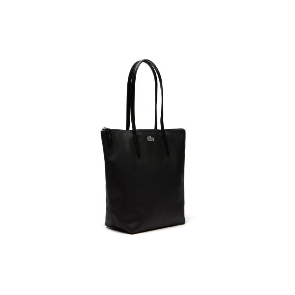 LACOSTE-Women s L.12.12 Concept Vertical Zip Tote Bag (BLACK)