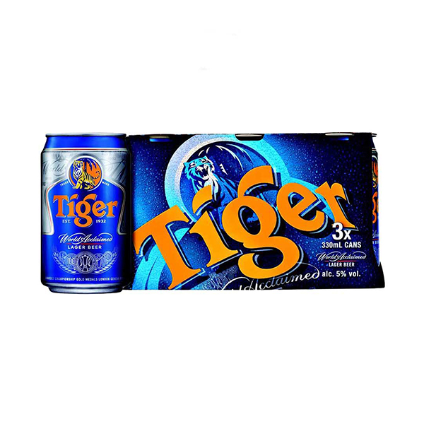 Tiger Lager Beer 0.33L x 3