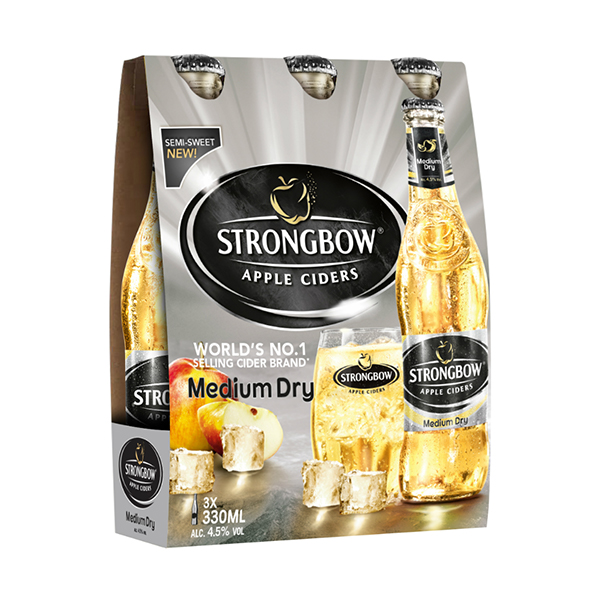 STRONGBOW APPLE CIDERS MEDIUM DRY 0.33 L x 3