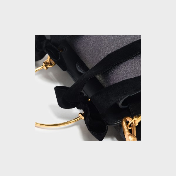 CHARLES & KEITH-VELVET BOW DETAIL HANDBAG_GREY