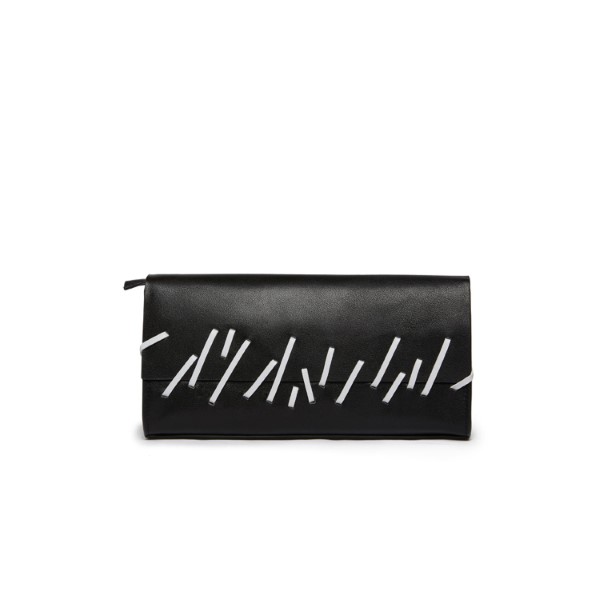 PAZZION-S1028 BLACK FRONT FLAP CLUTCH